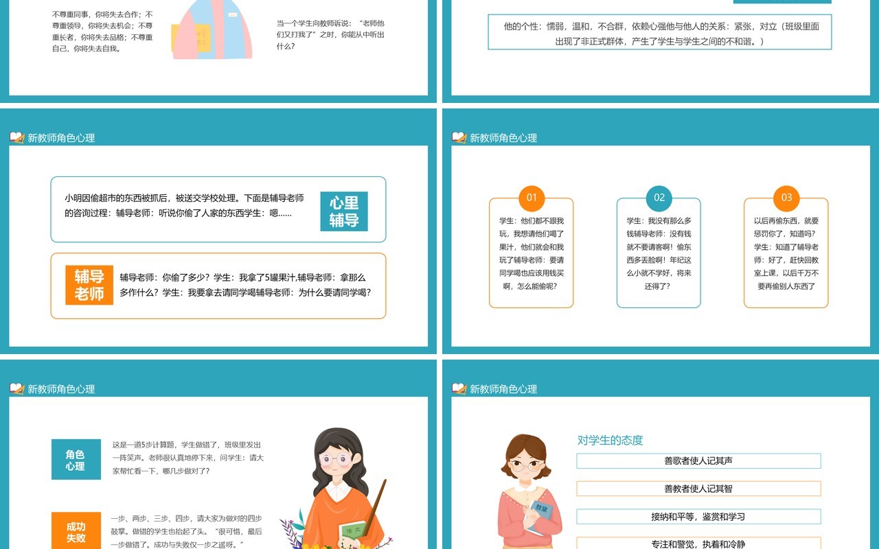 新教师角色转变与心理成长动态PPT模板