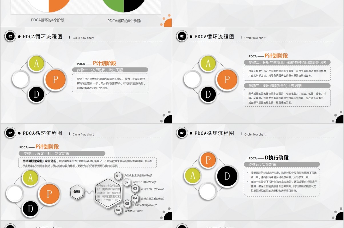 简约多彩微立体PDCA医院护理品管圈汇报案例分析PPT模板