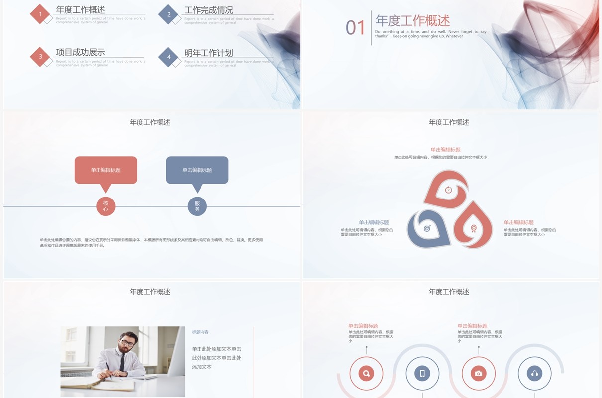 唯美创意202X年终汇报工作总结计划PPT模板