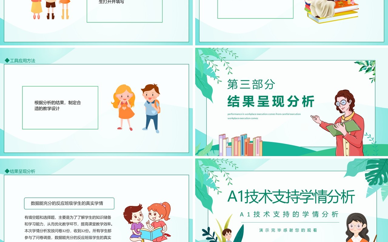 A1技术支持的学情分析介绍动态PPT模板