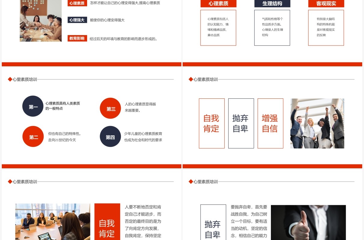 办公职场人员心里素质培训动态PPT模板