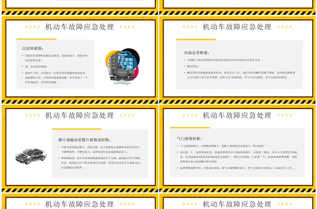 黄色卡通风道路交通安全培训PPT模板