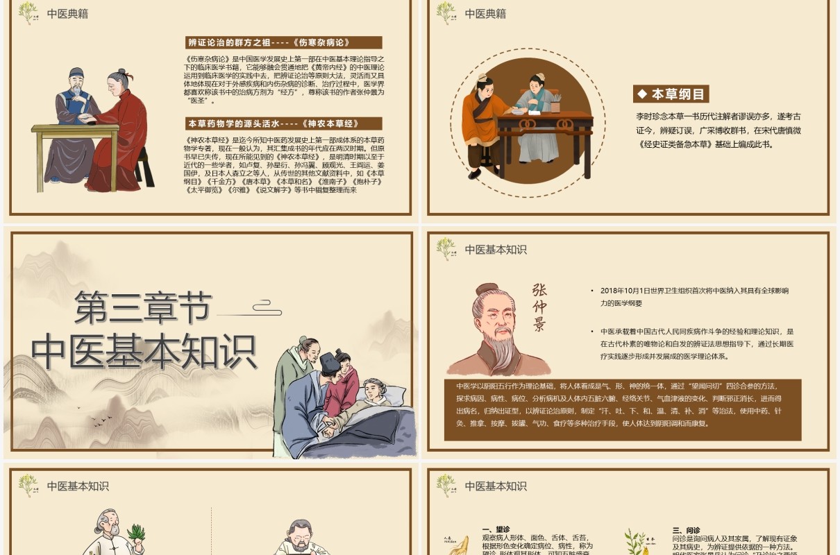 中国风中国国医节宣传介绍PPT模板