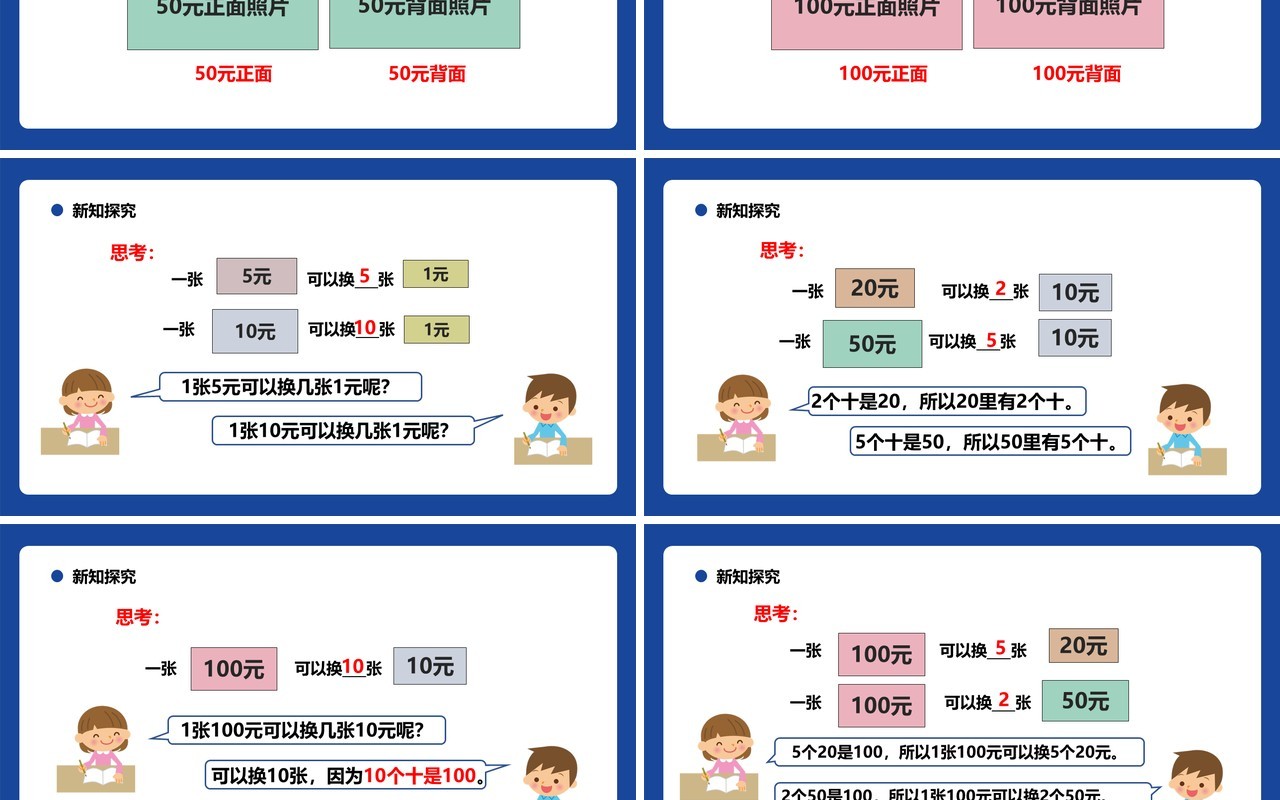 部编版一年级数学下册认识人民币课件PPT模板