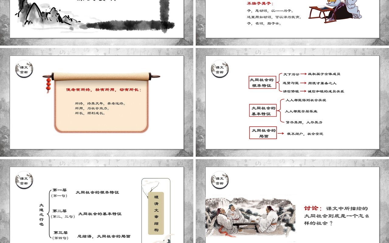 部编版八年级语文下册大道之行也课件PPT模板