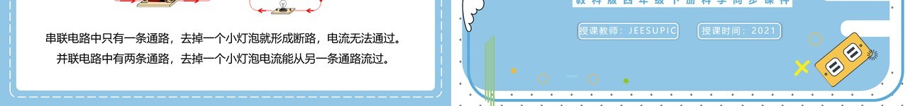 教科版四年级下册不一样的电路连接课件PPT模板