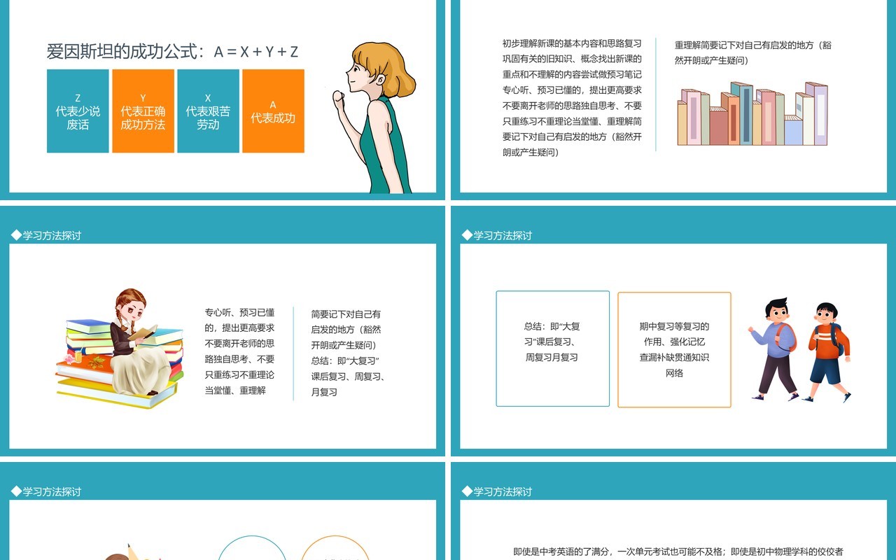 学习方法探讨主题教育班会动态PPT模板