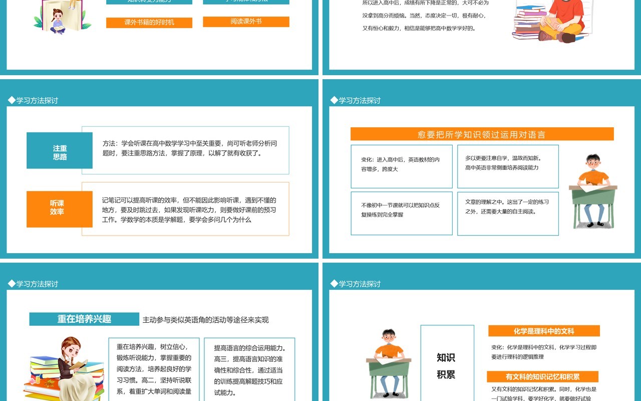 学习方法探讨主题教育班会动态PPT模板