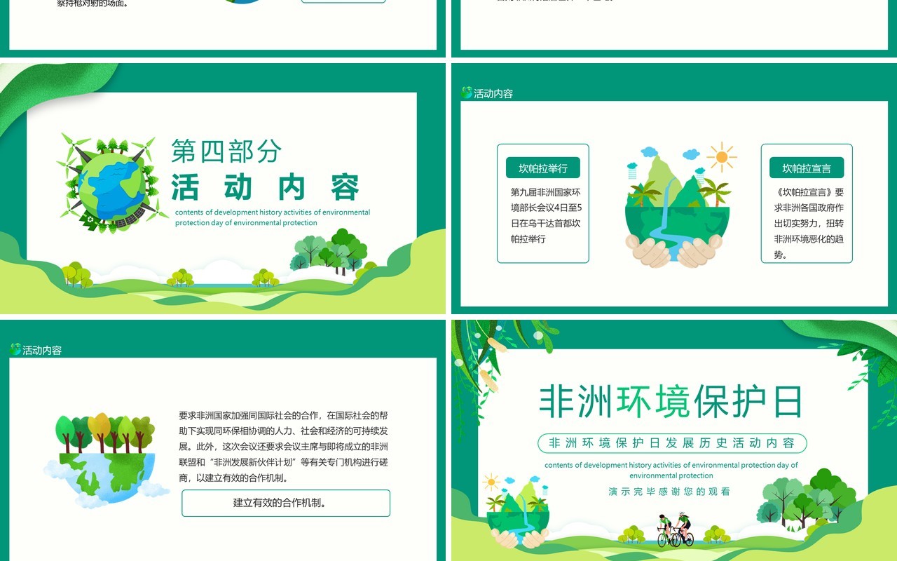 非洲环境保护日发展历史活动内容动态PPT模板