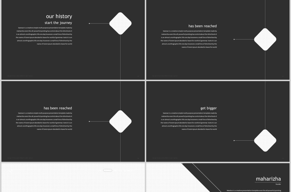 深色图片占位符PPT模板排版版式设计幻灯片演示Weeboo Powerpoint Template