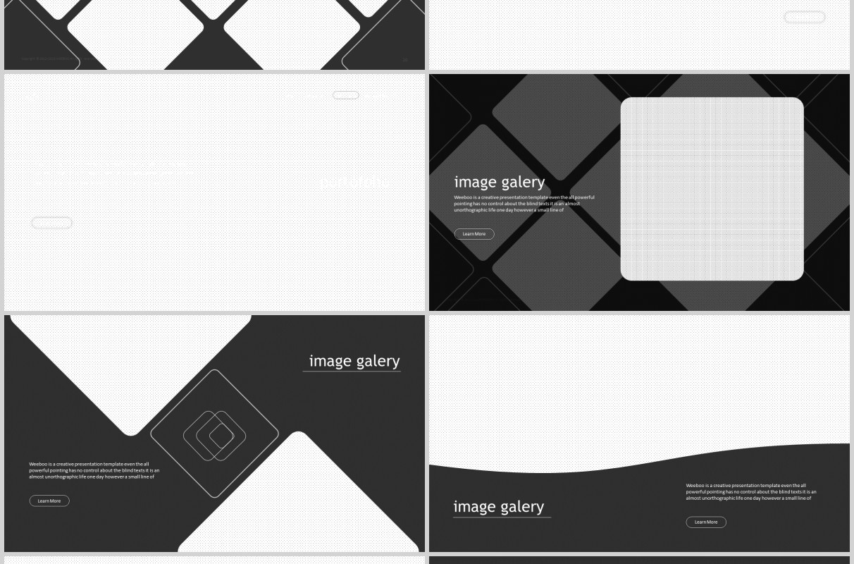 深色图片占位符PPT模板排版版式设计幻灯片演示Weeboo Powerpoint Template