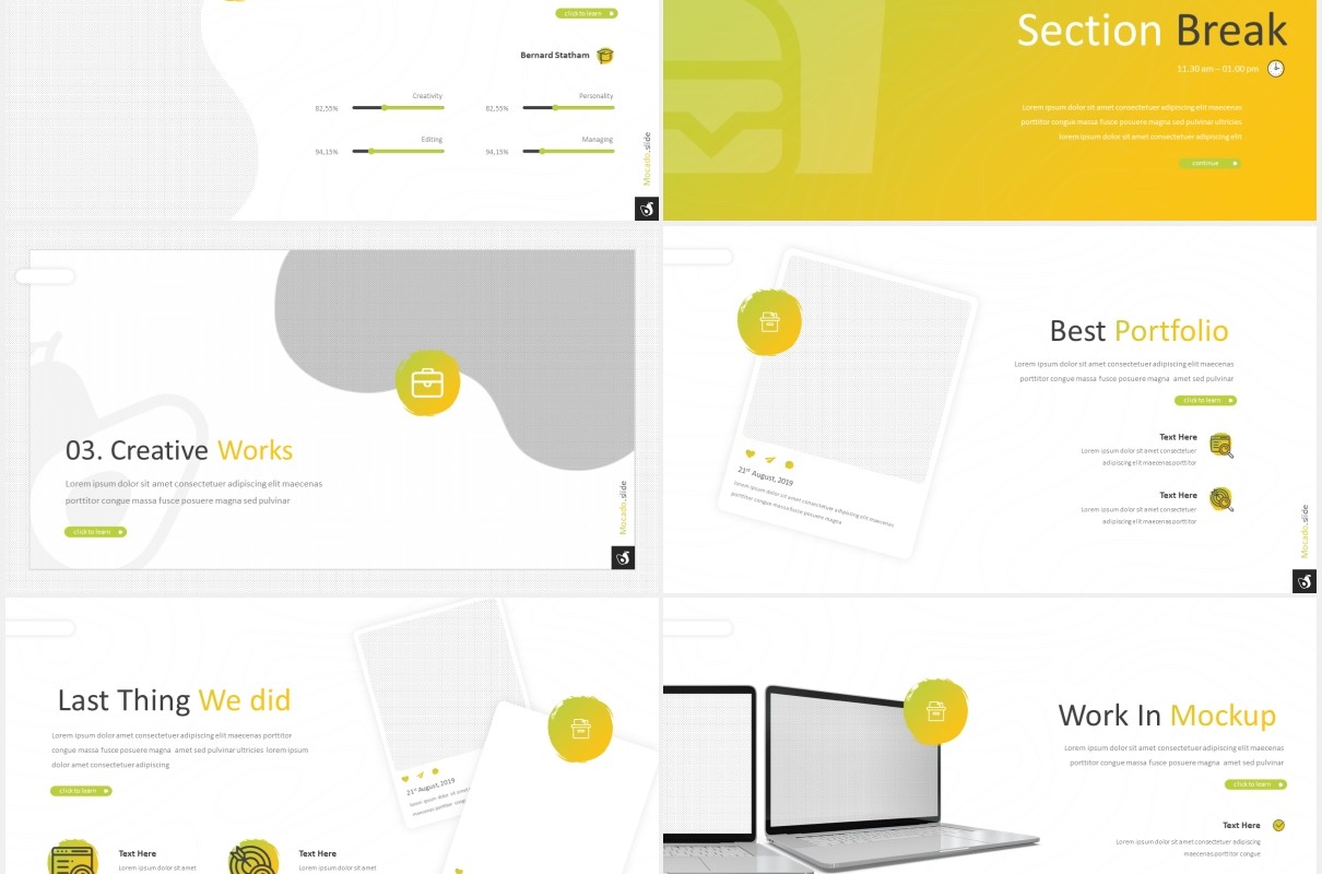 渐变色简约业务宣传介绍PPT图片版式设计模板Mocado - Business Powerpoint Template
