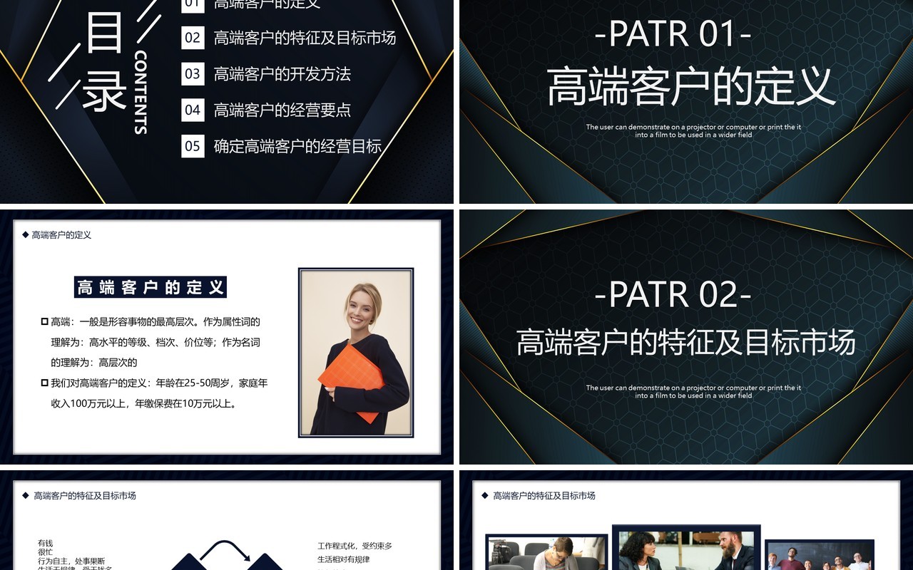 黑色企业销售培训高端客户的开拓与经营PPT模板