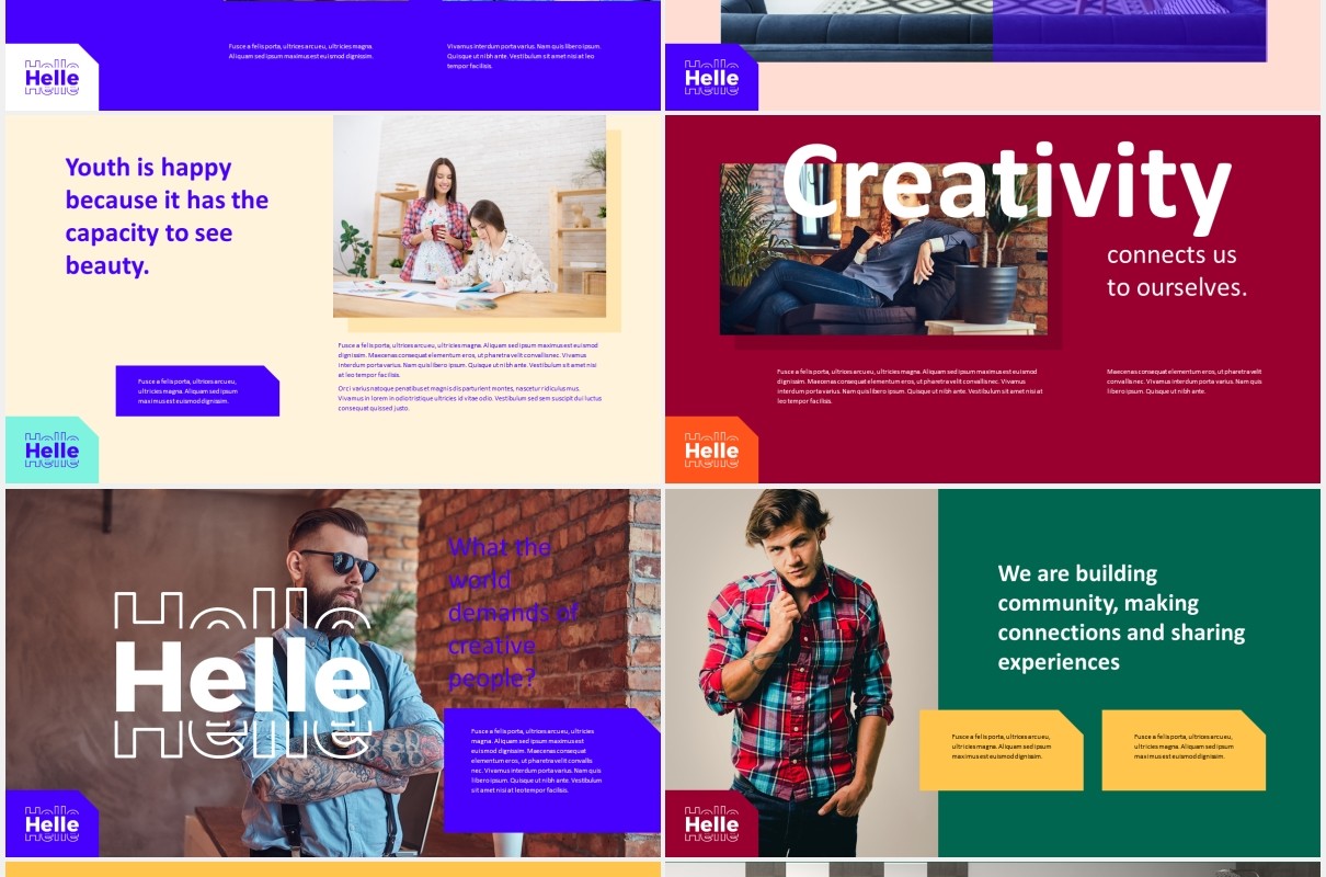 创意商务公司宣传介绍PPT模板helle creative powerpoint template
