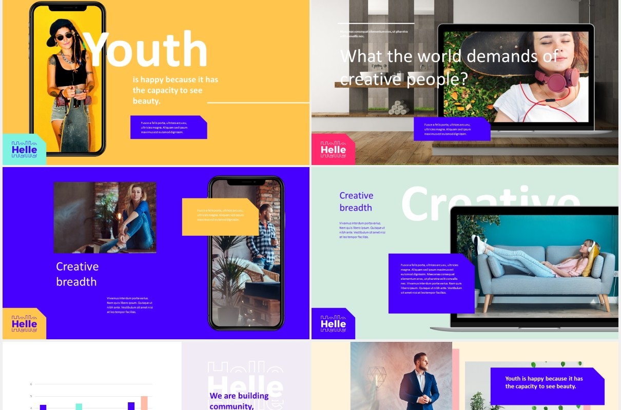创意商务公司宣传介绍PPT模板helle creative powerpoint template