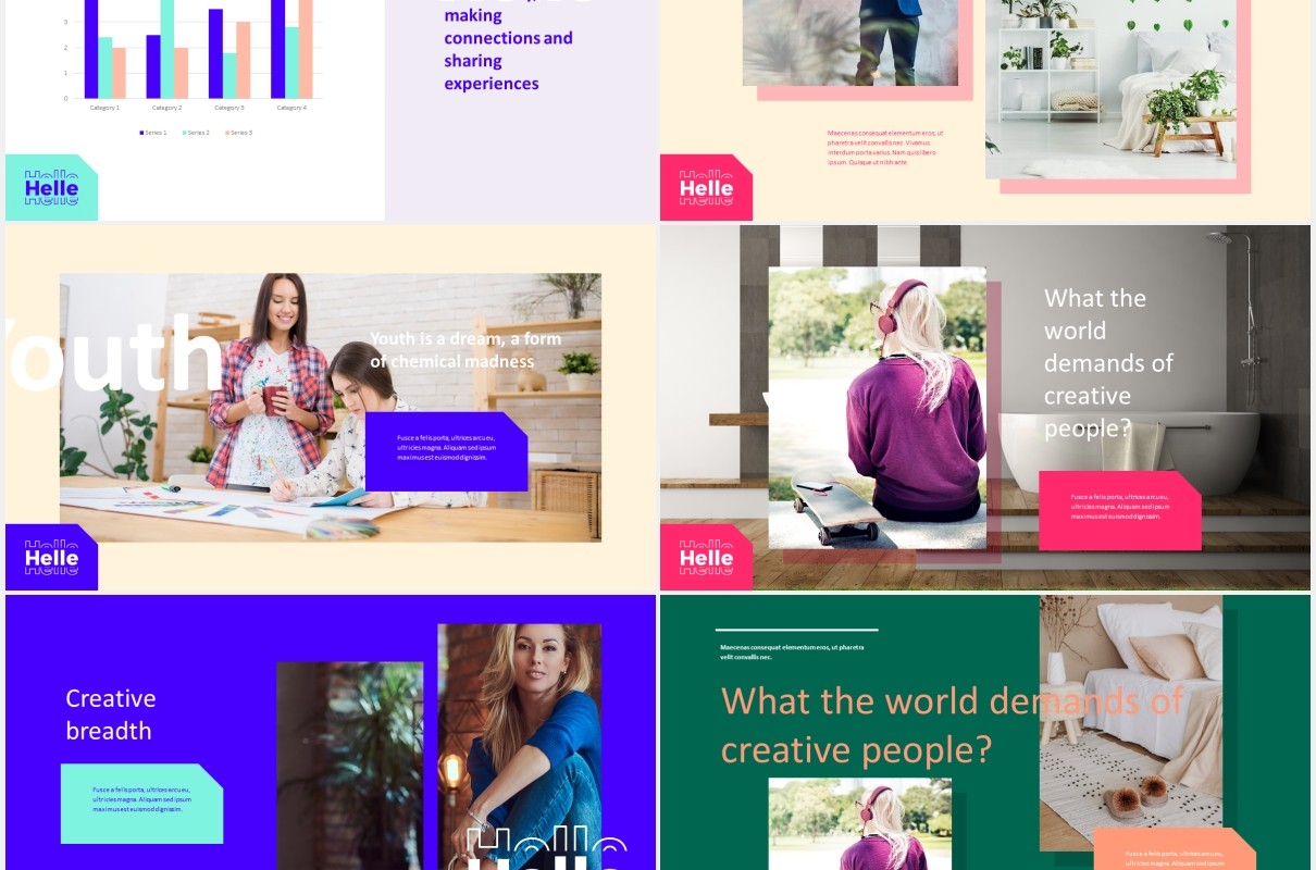 创意商务公司宣传介绍PPT模板helle creative powerpoint template
