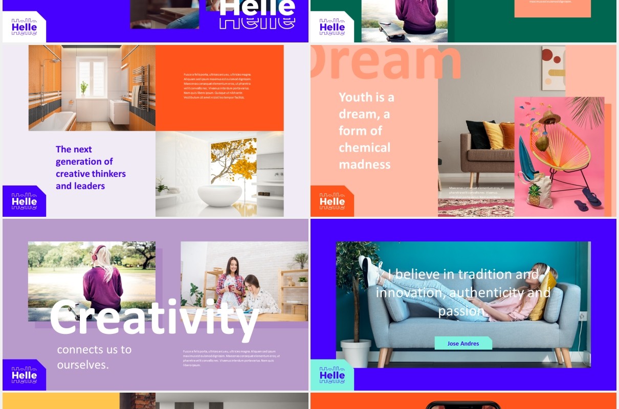 创意商务公司宣传介绍PPT模板helle creative powerpoint template
