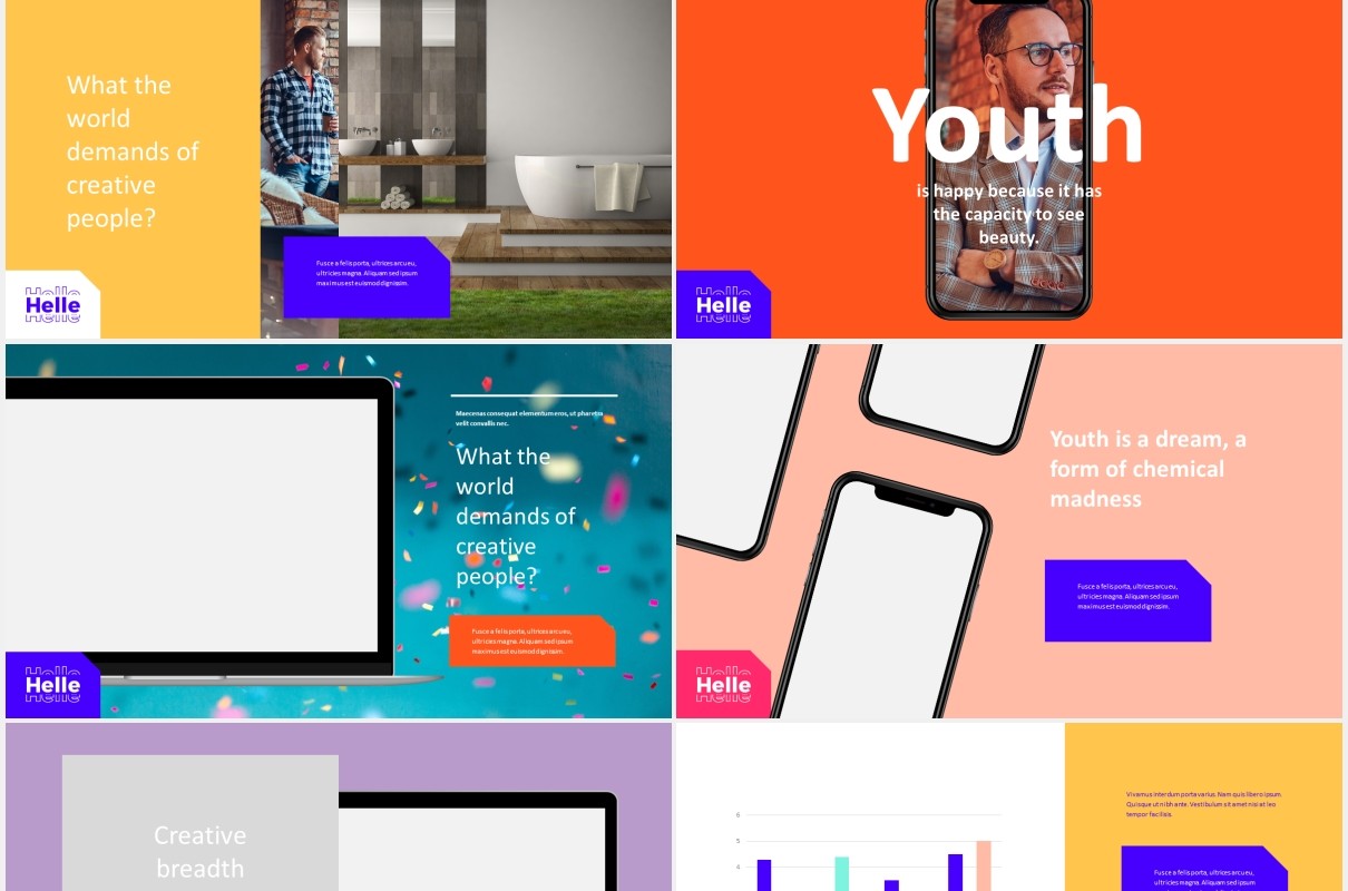 创意商务公司宣传介绍PPT模板helle creative powerpoint template