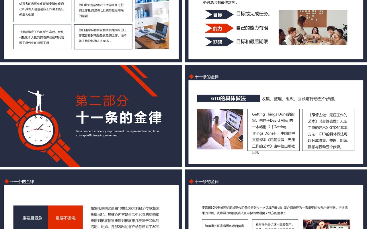 时间观念效率提升管理培训动态PPT模板