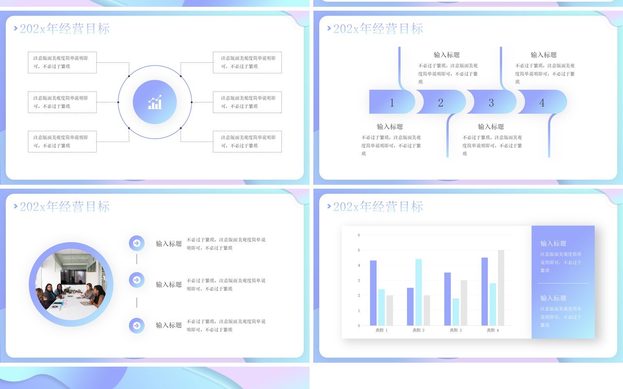 蓝绿渐变扁平风物业年终总结报告PPT模板