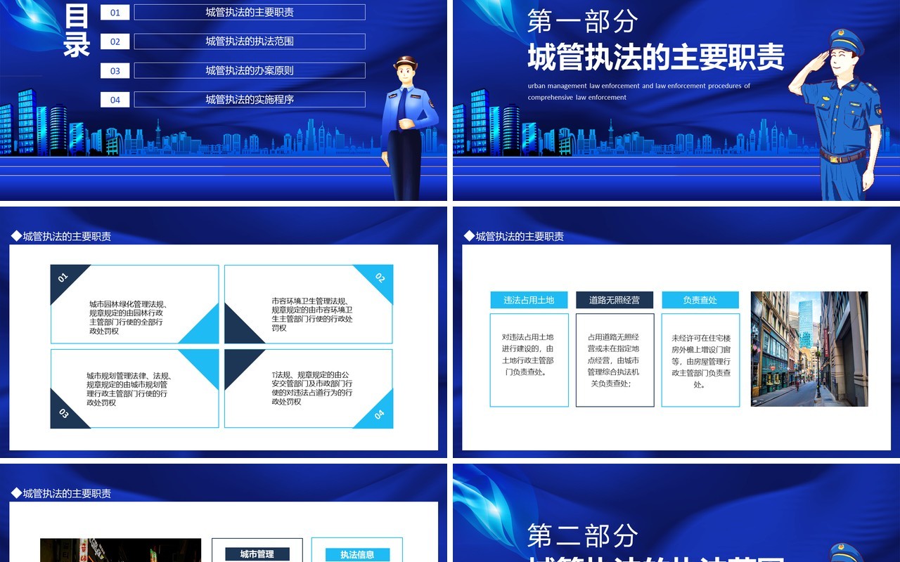 城市管理综合执法局城管执法与执法程序动态PPT模板