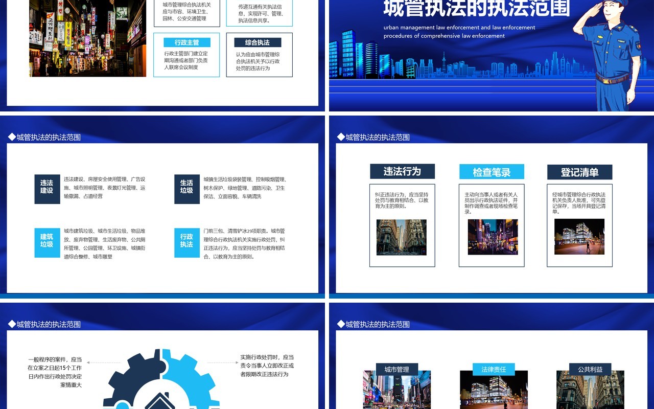 城市管理综合执法局城管执法与执法程序动态PPT模板