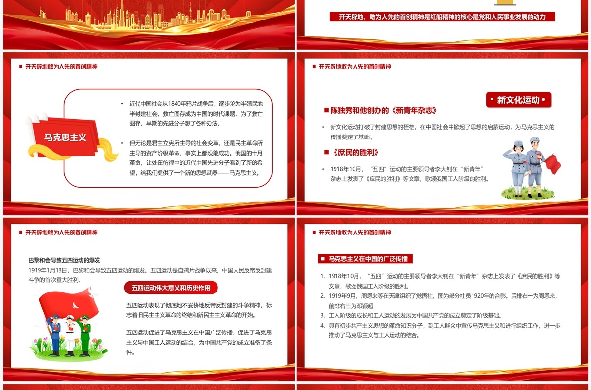 弘扬红船精神走在时代前列PPT模板