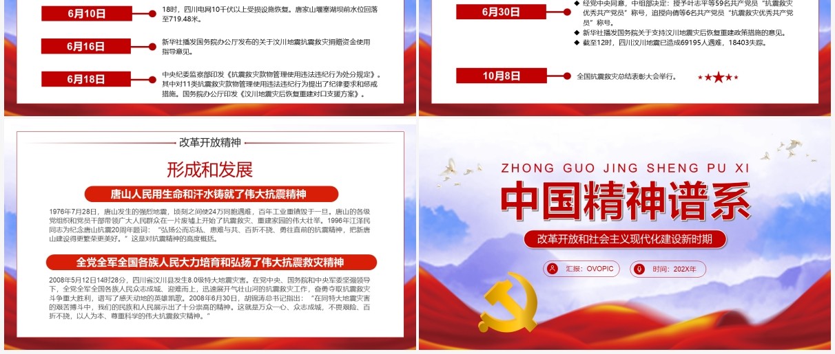红色党政中国精神谱系PPT模板