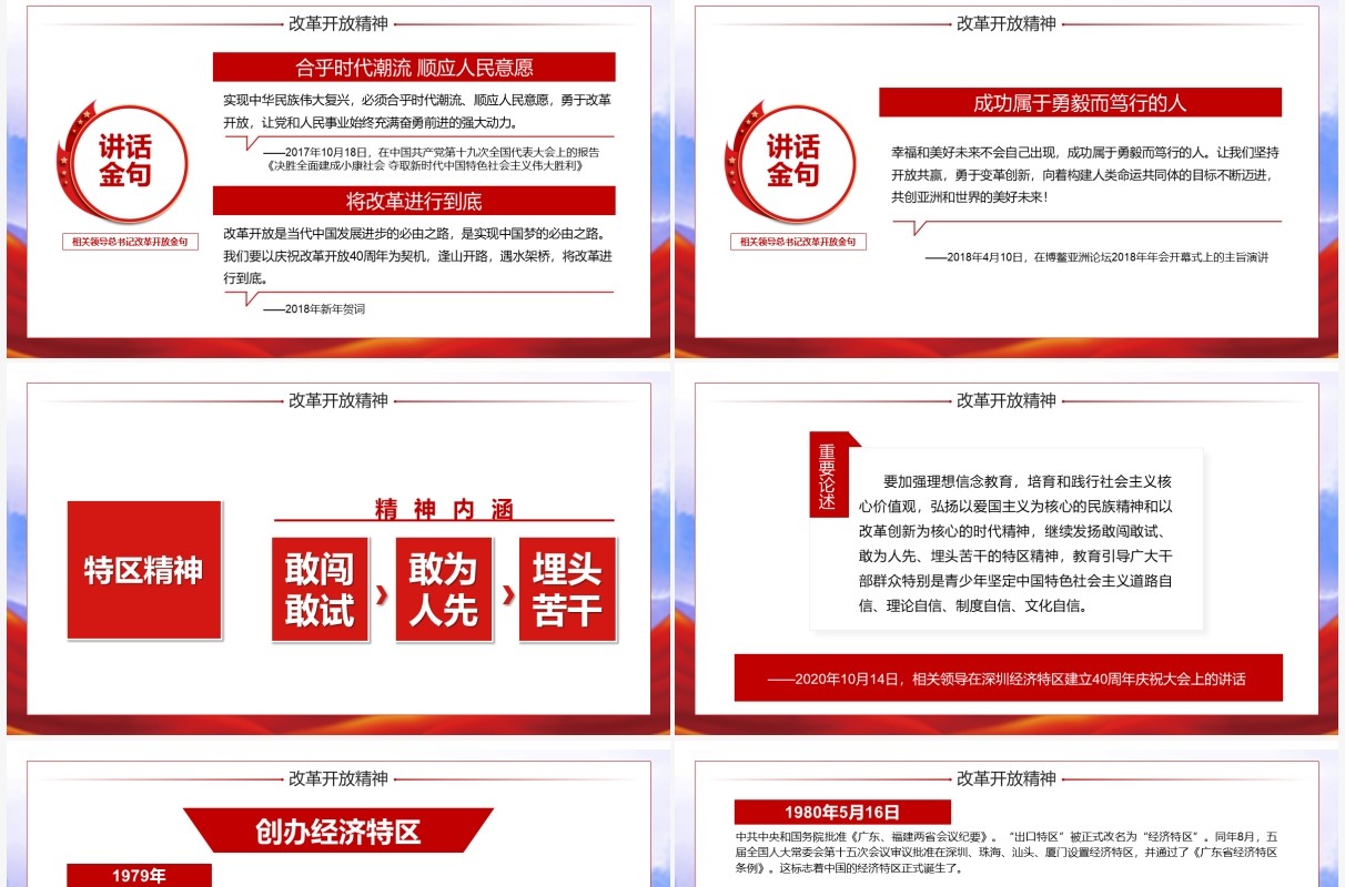 红色党政中国精神谱系PPT模板