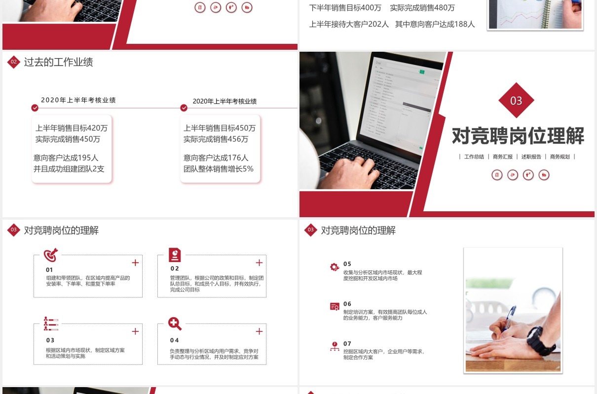 公司销售经理主管岗位竞聘PPT模板