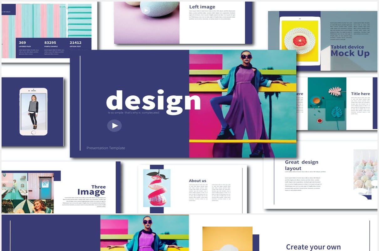 生活方式设计作品展示PPT模板Lifestyle Design PPTX