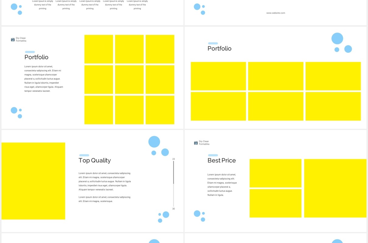 洗衣店宣传介绍PPT图片排版设计模板Laundry Powerpoint Template