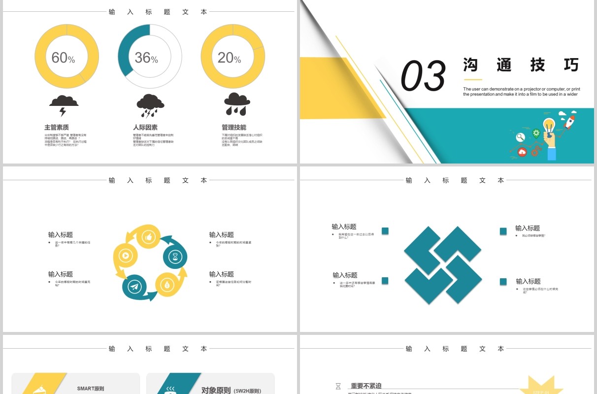 黄绿色工作效率能力提升课程培训PPT模板