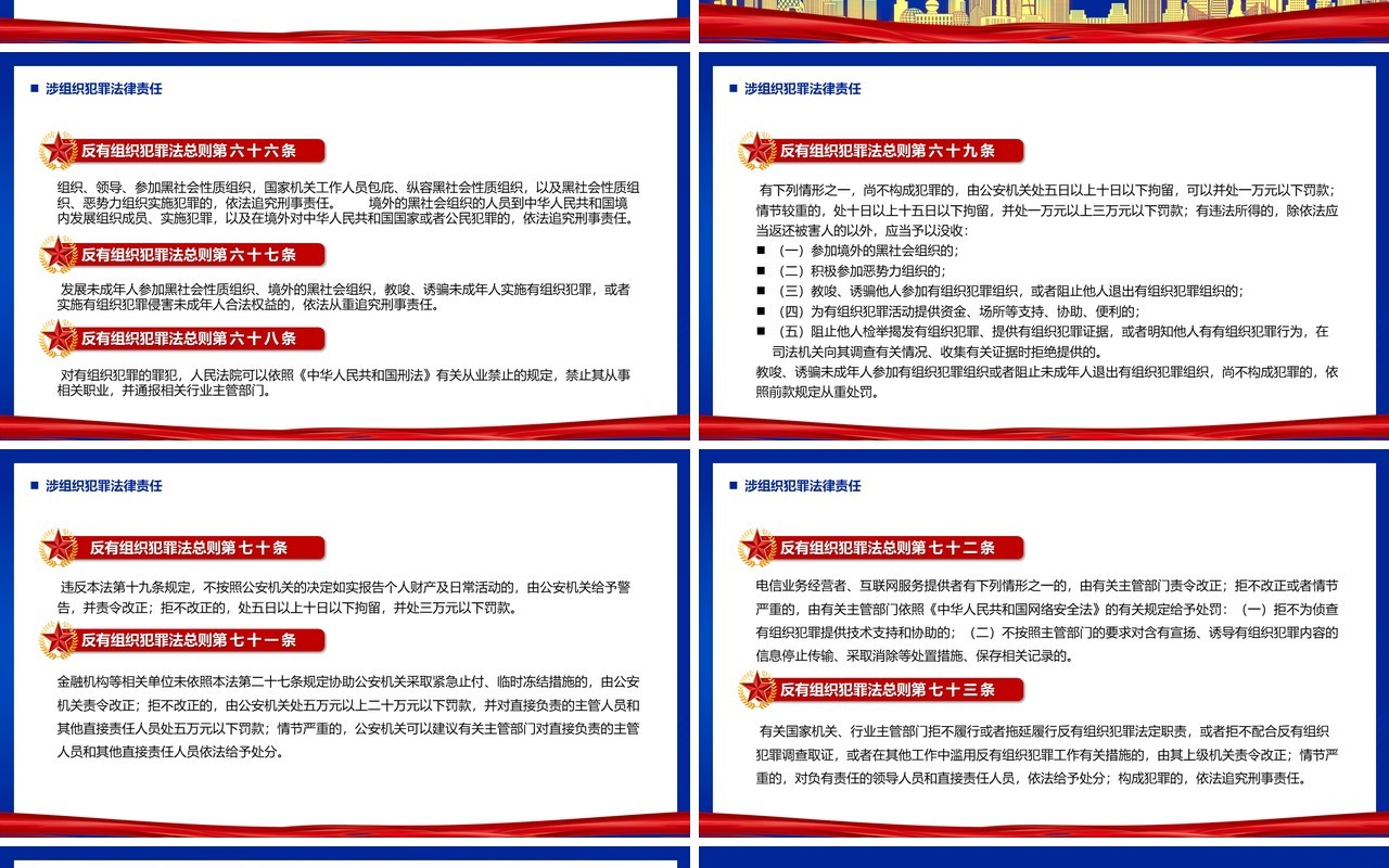 蓝色简约风反有组织犯罪法PPT模板