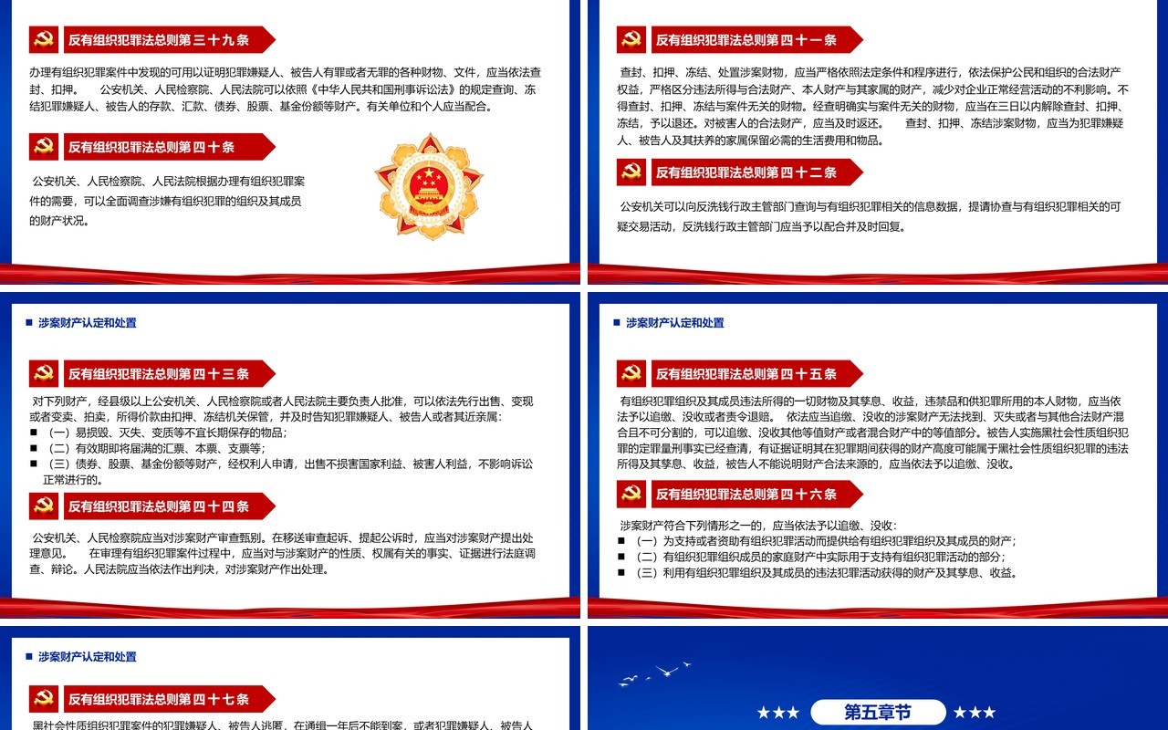 蓝色简约风反有组织犯罪法PPT模板