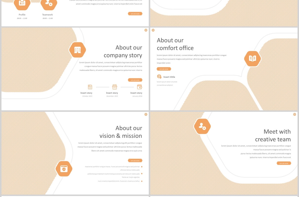 橙色系公司简介项目计划PPT模板版式产品展示Orango Powerpoint Template