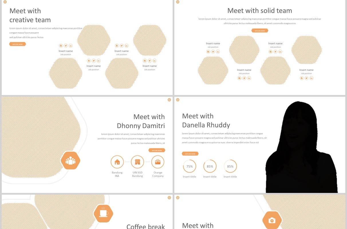橙色系公司简介项目计划PPT模板版式产品展示Orango Powerpoint Template