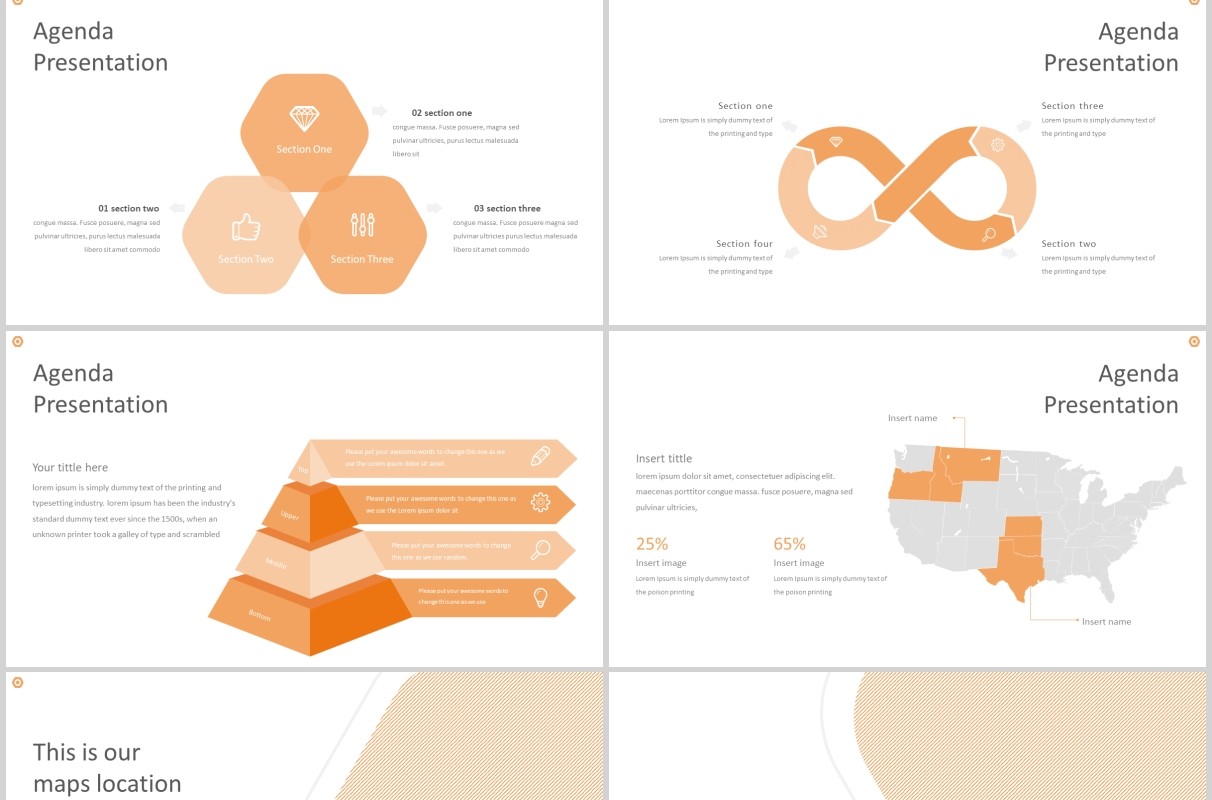 橙色系公司简介项目计划PPT模板版式产品展示Orango Powerpoint Template