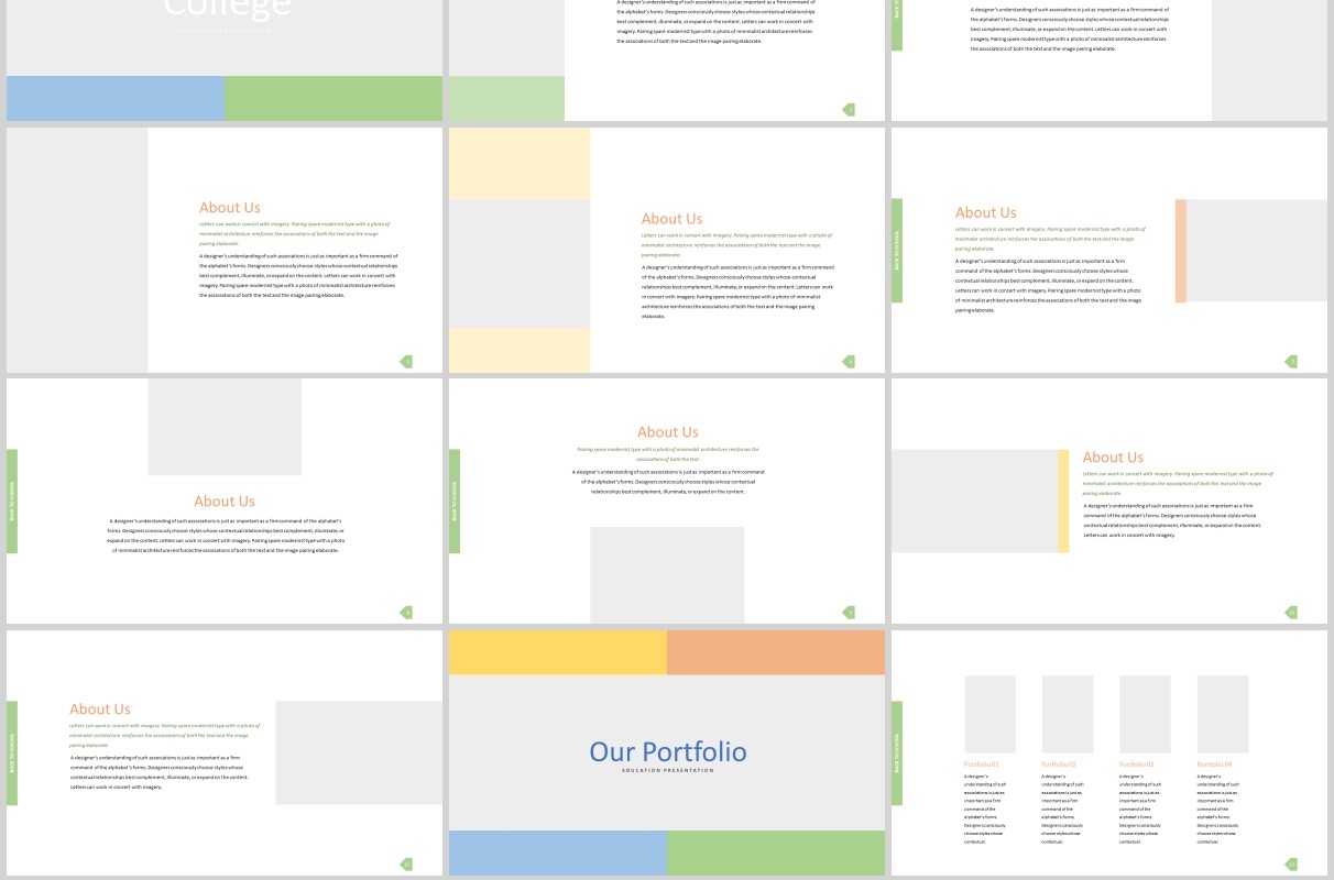 学校教育机构PPT图片排版模板College - Back to School Powerpoint