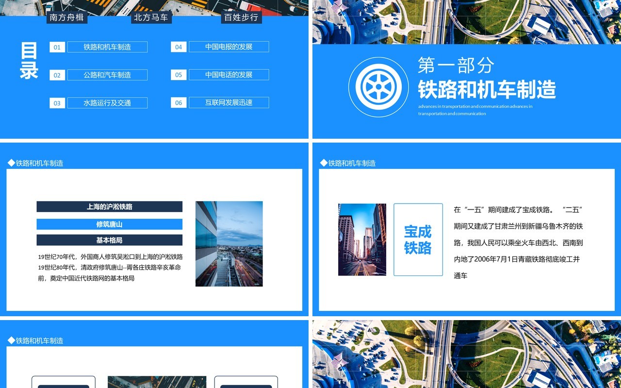 交通和通讯工具的进步动态PPT模板