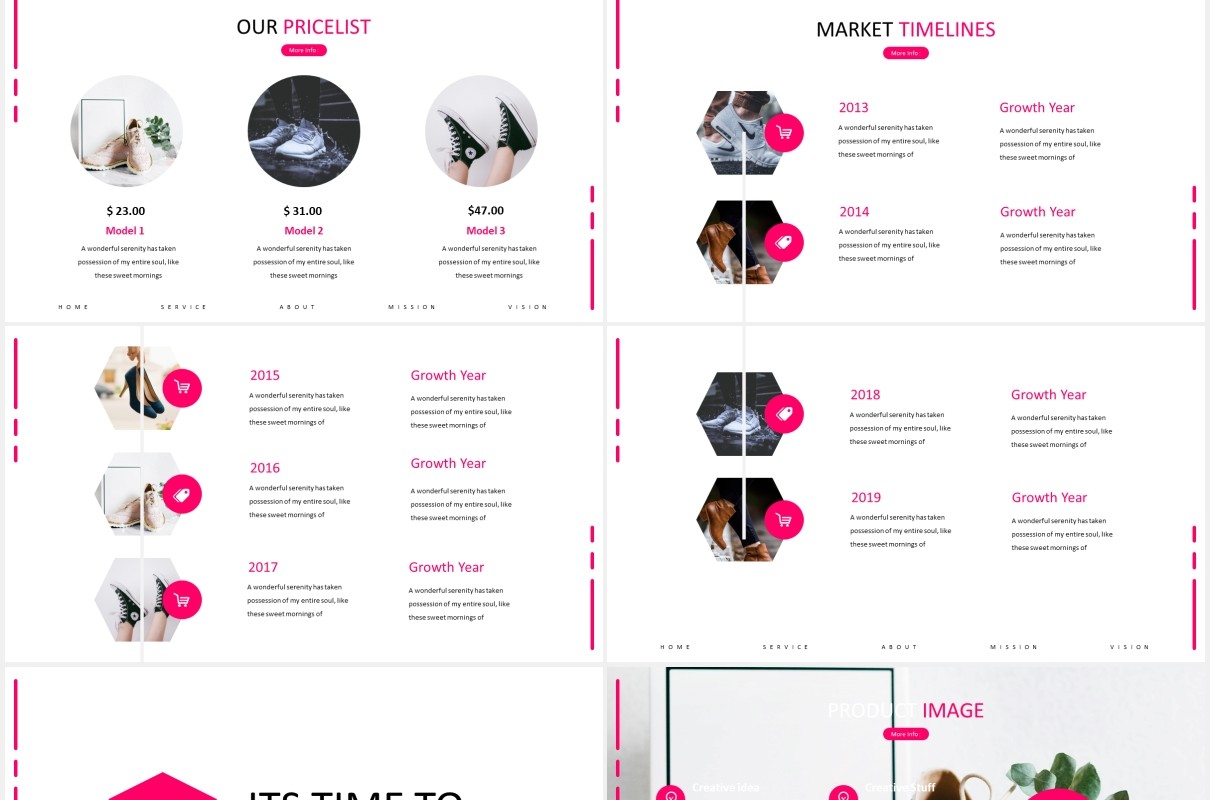多套色系产品宣传展示国外PPT图片排版模板Lookatyle Powerpoint