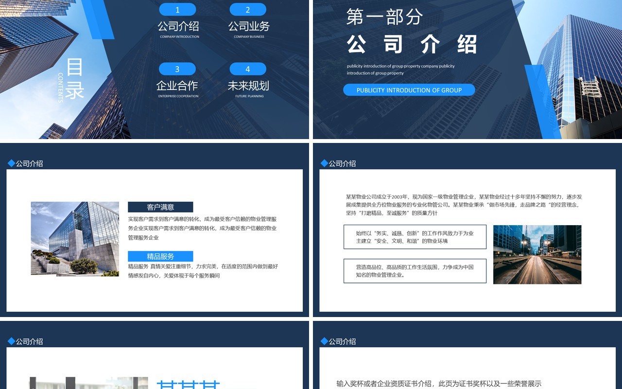 集团物业公司宣传介绍动态PPT模板