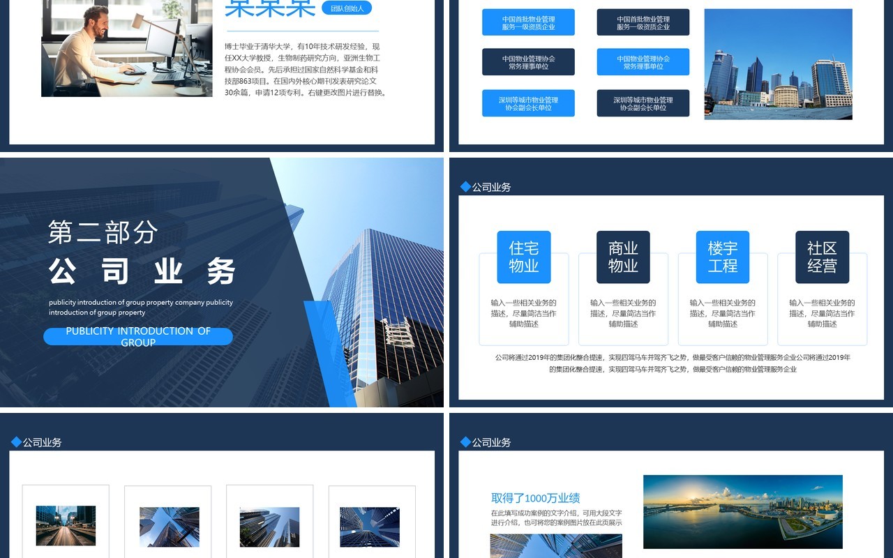 集团物业公司宣传介绍动态PPT模板