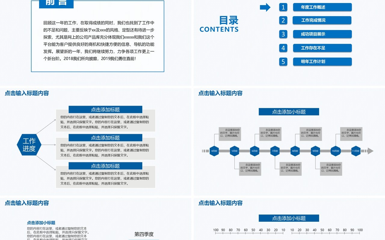 蓝色齿轮个人工作汇报总结ppt