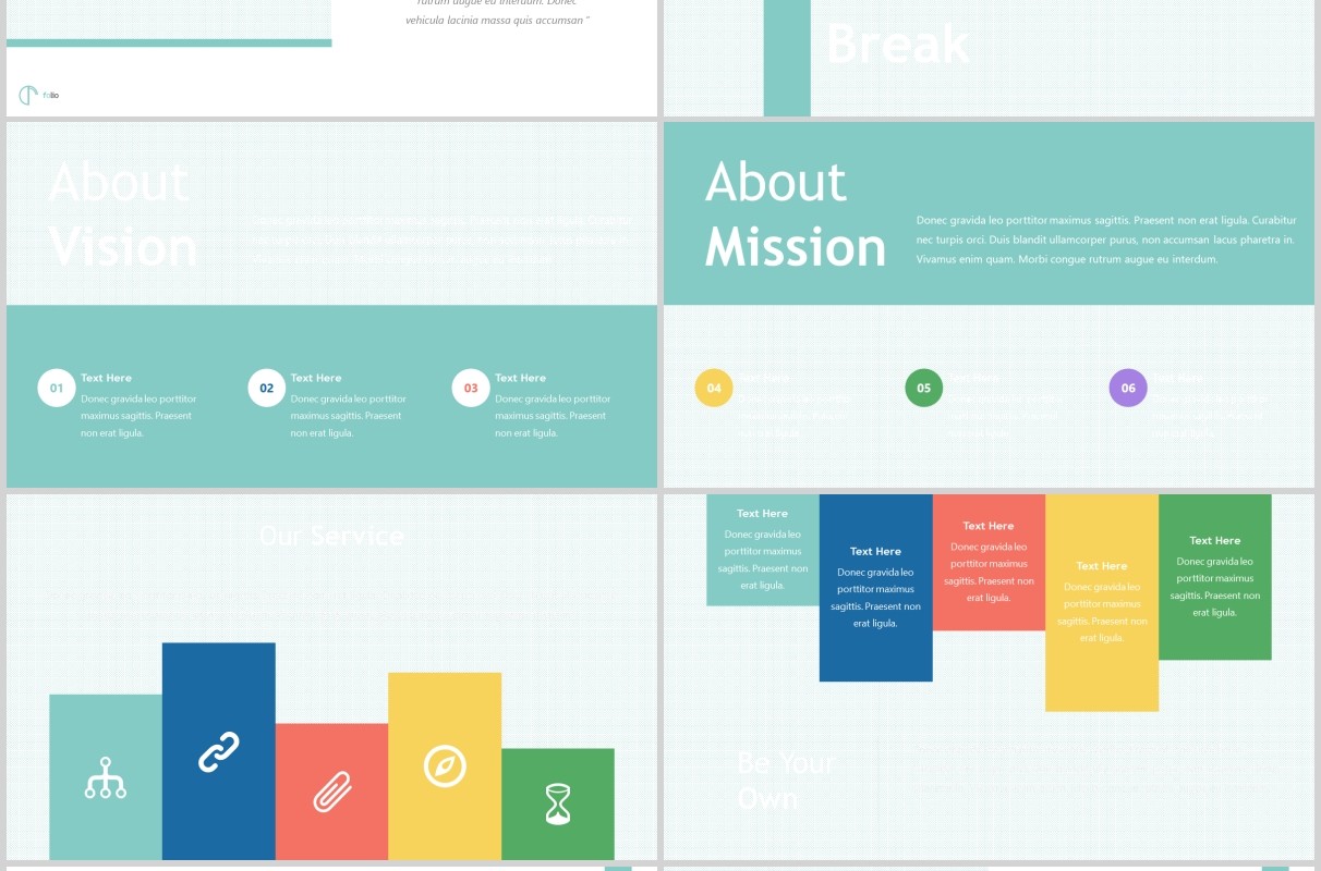 商务公司简介版式PPT模板Folio Powerpoint Template
