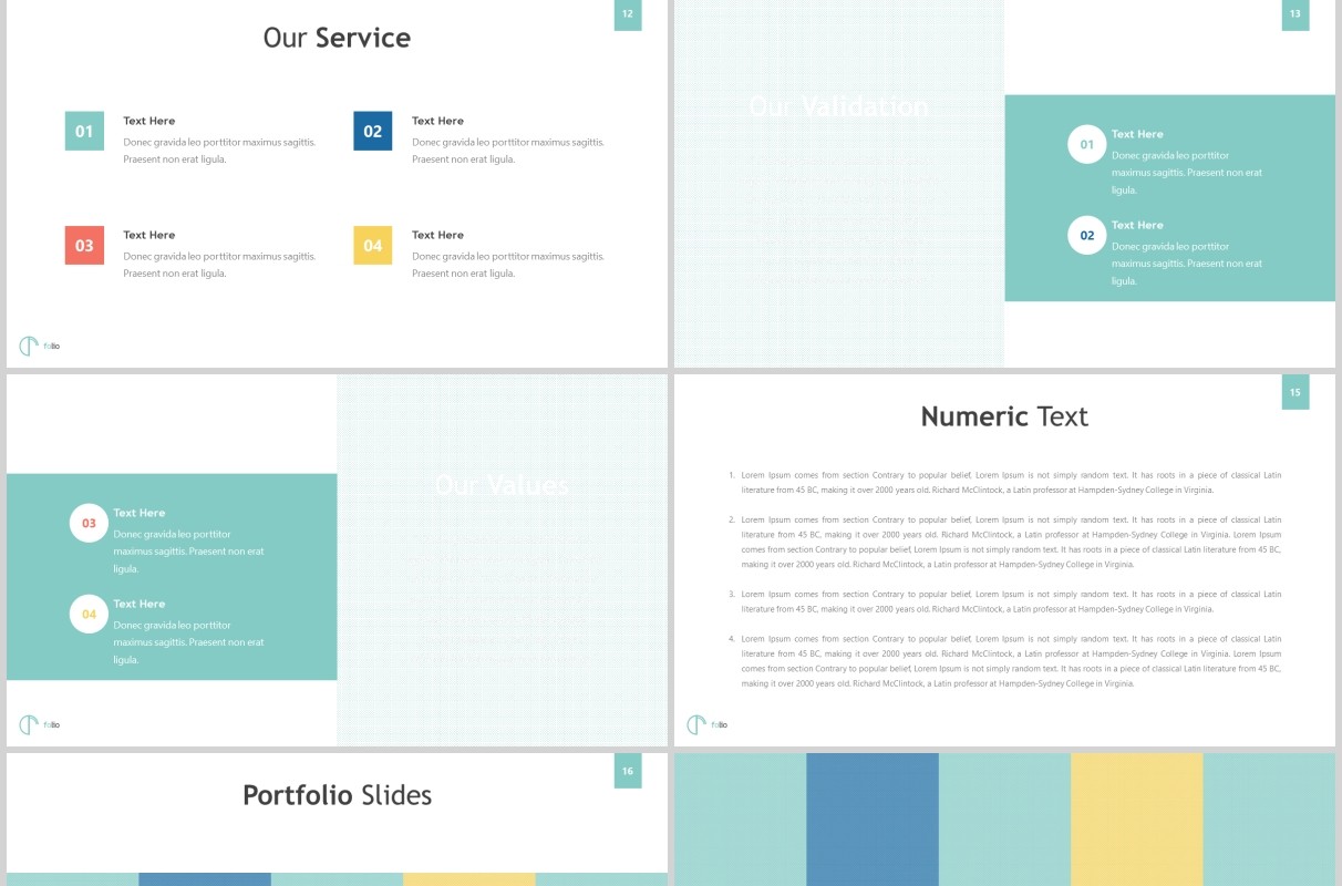 商务公司简介版式PPT模板Folio Powerpoint Template