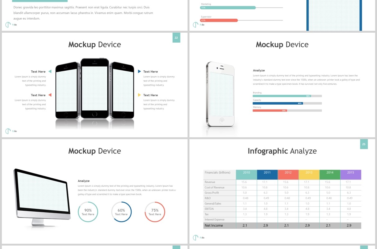 商务公司简介版式PPT模板Folio Powerpoint Template