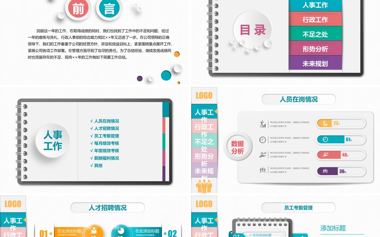 个性工作总结PPT模板汇报