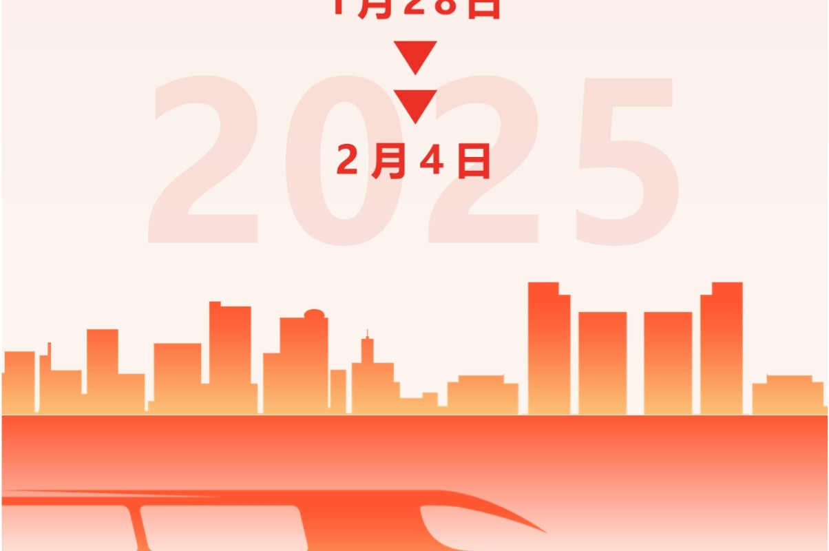 橙色简约2025春节放假通知PPT模板