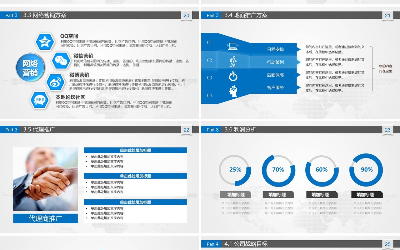 蓝色创业商业计划书PPT模板